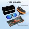 imageKastKing Chippewa Polarized Fishing Sunglasses UV400 Protection Full Wrap Frame Sports Cycling Sunglasses 10mm TAC LensesE Gloss Tal Light Gray  Silver Frame  Blue Ocean Mirror