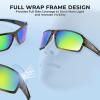 imageKastKing Chippewa Polarized Fishing Sunglasses UV400 Protection Full Wrap Frame Sports Cycling Sunglasses 10mm TAC LensesG Gloss Tal Brown  Silver Frame  Chartruesse Mirror
