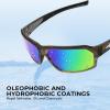 imageKastKing Chippewa Polarized Fishing Sunglasses UV400 Protection Full Wrap Frame Sports Cycling Sunglasses 10mm TAC LensesG Gloss Tal Brown  Silver Frame  Chartruesse Mirror