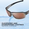 imageKastKing Chippewa Polarized Fishing Sunglasses UV400 Protection Full Wrap Frame Sports Cycling Sunglasses 10mm TAC LensesH Gloss Metalic Gun Frame  Coppersilver Mirror