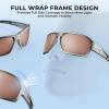 imageKastKing Chippewa Polarized Fishing Sunglasses UV400 Protection Full Wrap Frame Sports Cycling Sunglasses 10mm TAC LensesH Gloss Metalic Gun Frame  Coppersilver Mirror