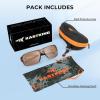 imageKastKing Chippewa Polarized Fishing Sunglasses UV400 Protection Full Wrap Frame Sports Cycling Sunglasses 10mm TAC LensesI Gloss Clear Grey Frame  Brown Mirror