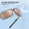 imageKastKing Chippewa Polarized Fishing Sunglasses UV400 Protection Full Wrap Frame Sports Cycling Sunglasses 10mm TAC LensesI Gloss Clear Grey Frame  Brown Mirror