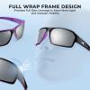 imageKastKing Chippewa Polarized Fishing Sunglasses UV400 Protection Full Wrap Frame Sports Cycling Sunglasses 10mm TAC LensesJ Gloss Black Purple Backspray Frame  Smoke Mirror