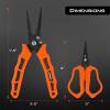 imageKastKing Cutthroat 75inch Braid Scissors and Pliers Set  Saltwater Resistant Fishing Gear Line Cutter Hook Remover Fishing Tool Set Gift for MenB Split Ring Plier and Scissor  Orange