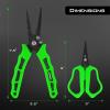 imageKastKing Cutthroat 75inch Braid Scissors and Pliers Set  Saltwater Resistant Fishing Gear Line Cutter Hook Remover Fishing Tool Set Gift for MenD Split Ring Plier and Scissor  Green