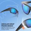 imageKastKing Estero Polarized SunglassesBiFocal x15x20x25 MagnificationsWrap Frame Sport Reader Sunglasses for MenampampWomenMatte Black Frame smoke Lens blue Mirror