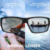 imageKastKing Estero Polarized SunglassesBiFocal x15x20x25 MagnificationsWrap Frame Sport Reader Sunglasses for MenampampWomenMatte Black Frame smoke Lens blue Mirror