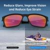 imageKastKing FlatRock Polarized Sport Sunglasses for Men and Women Ideal for Driving Fishing Cycling Running UV ProtectionFrame Gloss BlackLens Smoke  Chartreuse Mirror