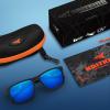 imageKastKing FlatRock Polarized Sport Sunglasses for Men and Women Ideal for Driving Fishing Cycling Running UV ProtectionFrame Matte BlackLens Smoke  Cobalt Mirror