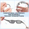 imageKastKing Hiwassee Polarized Sport Sunglasses for Men and Women Wrap Sunglasses for Fishing Cycling and RunningUV ProtectionFrame Gloss Metalic GunLenssilver Mirror