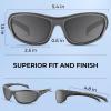 imageKastKing Hiwassee Polarized Sport Sunglasses for Men and Women Wrap Sunglasses for Fishing Cycling and RunningUV ProtectionFrame Gloss Metalic GunLenssilver Mirror
