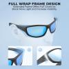 imageKastKing Hiwassee Polarized Sport Sunglasses for Men and Women Wrap Sunglasses for Fishing Cycling and RunningUV ProtectionFrame Matt Blackout  Lens Ice Mirror