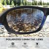 imageKastKing Hiwassee Polarized Sport Sunglasses for Men and Women Wrap Sunglasses for Fishing Cycling and RunningUV ProtectionFrame Matt Blackout  Lens Ice Mirror