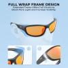 imageKastKing Hiwassee Polarized Sport Sunglasses for Men and Women Wrap Sunglasses for Fishing Cycling and RunningUV ProtectionFrame Matte BlackLens Scarlet Mirror