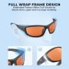 imageKastKing Hiwassee Polarized Sport Sunglasses for Men and Women Wrap Sunglasses for Fishing Cycling and RunningUV ProtectionFrame Matte BlackoutLens Copper