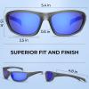 imageKastKing Hiwassee Polarized Sport Sunglasses for Men and Women Wrap Sunglasses for Fishing Cycling and RunningUV ProtectionFrame Matte Smoke CrystalLens Cobalt Mirror