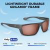 imageKastKing Huzzah Polarized Sport Sunglasses for Men and Women Ideal for Driving Fishing Cycling and RunningUV ProtectionFrame Gloss Metalic Gun Lens Copper  Silver Mirror