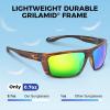 imageKastKing Huzzah Polarized Sport Sunglasses for Men and Women Ideal for Driving Fishing Cycling and RunningUV ProtectionFrame Gloss Tal Brown Lens Chartreuse Mirror
