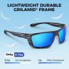 imageKastKing Huzzah Polarized Sport Sunglasses for Men and Women Ideal for Driving Fishing Cycling and RunningUV ProtectionFrame Gloss Tal Gray Lens Smoke  Blue Ocean Mirror