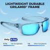 imageKastKing Huzzah Polarized Sport Sunglasses for Men and Women Ideal for Driving Fishing Cycling and RunningUV ProtectionFrame Gloss Tal Light Blue Lens Smoke  Ice Blue Mirror