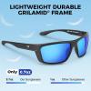imageKastKing Huzzah Polarized Sport Sunglasses for Men and Women Ideal for Driving Fishing Cycling and RunningUV ProtectionFrame Matte Blackout Lens Smoke  Cobalt Mirror