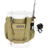 imageKastKing Karryall Fishing Bucket Organizer for 5 Gallon Bucket Ice Fishing Tackle Bag with Adjustable Buckle Rod ampamp Plier Holder and MultiPockets for Fishing Gear ampamp Accessories StorageBlackKhaki