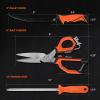 imageKastKing Paradox Fishing Tool Complete Fish Clean ampamp Prep Set 9quot Fillet Knife 9quot MultiPurpose Bait Shears and 12quot Honing Rod Durable Stainless Steel with NonSlip Handles and Custom SheathsC 9 Fillet Knife Kit