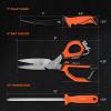 imageKastKing Paradox Fishing Tool Complete Fish Clean ampamp Prep Set 9quot Fillet Knife 9quot MultiPurpose Bait Shears and 12quot Honing Rod Durable Stainless Steel with NonSlip Handles and Custom SheathsA 7 Fillet Knife Kit
