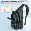 imageKastKing Pond Hopper Fishing Sling Tackle Storage Bag with 2 Tackle Boxes Lightweight Sling Fishing BackpackSling Tool Bag for Fishing Hiking Hunting Camping177X 126X 6 Inches