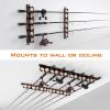 imageKastKing SafeGuard Fishing Rod Holder for Garage Wall or Ceiling Mounted Fishing Rod Rack Storage Organizer Fishing Pole Holder Holds 6 Rods or Combos in Less Than 18 InchesBlack  2 Packstore 12 fishing rods or combos