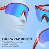 imageKastKing Skinner Polarized Large Sport Sunglasses for Men and Women UV Protection Outdoor Fishing GlassesRed Frame icy White Mirror