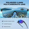 imageKastKing Tarkio Polarized Fishing Sunglasses Large Single PC Lenses Rimless Wrap Design UV400 Protection Sports SunglassesB Matte Black Frame  Cobalt Mirror