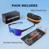 imageKastKing Tarkio Polarized Fishing Sunglasses Large Single PC Lenses Rimless Wrap Design UV400 Protection Sports SunglassesB Matte Black Frame  Cobalt Mirror