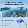 imageKastKing Tarkio Polarized Fishing Sunglasses Large Single PC Lenses Rimless Wrap Design UV400 Protection Sports SunglassesC Gloss Navy Blue Demi Frame  Ice Blue Mirrior