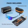 imageKastKing Tarkio Polarized Fishing Sunglasses Large Single PC Lenses Rimless Wrap Design UV400 Protection Sports SunglassesC Gloss Navy Blue Demi Frame  Ice Blue Mirrior