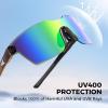 imageKastKing Tarkio Polarized Fishing Sunglasses Large Single PC Lenses Rimless Wrap Design UV400 Protection Sports SunglassesD Gloss Tal Brown  Silver Frame  Chartreuse Mirror