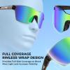 imageKastKing Tarkio Polarized Fishing Sunglasses Large Single PC Lenses Rimless Wrap Design UV400 Protection Sports SunglassesD Gloss Tal Brown  Silver Frame  Chartreuse Mirror