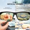 imageKastKing Tugaloo SemiRimless Bifocal Polarized Reader Sunglasses Bifocal x15 x20 x25 Magnifications UV ProtectionMatte Black Frame  Cobalt Mirror