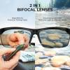 imageKastKing Tugaloo SemiRimless Bifocal Polarized Reader Sunglasses Bifocal x15 x20 x25 Magnifications UV ProtectionMatte Black Frame  Smoke