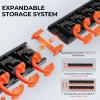 imageKastKing V10 Pivot Grip Fishing Rod HolderAdjustable SpaceSaving WallMounted Rod Holder 10 PolymerCoated Steel Hooks Expandable Storage System Holds 10 Rod ampamp Reel Combos 1 PackA Orange1 Pack