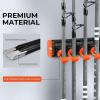 imageKastKing V10 Pivot Grip Fishing Rod HolderAdjustable SpaceSaving WallMounted Rod Holder 10 PolymerCoated Steel Hooks Expandable Storage System Holds 10 Rod ampamp Reel Combos 1 PackA Orange1 Pack