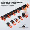 imageKastKing V10 Pivot Grip Fishing Rod HolderAdjustable SpaceSaving WallMounted Rod Holder 10 PolymerCoated Steel Hooks Expandable Storage System Holds 10 Rod ampamp Reel Combos 1 PackB Orange2 Pack
