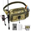 imageKastKing BaitSpace Waist Bag  Waterproof Tackle Storage Bag With Adjustable Belt Fishing Fanny Pack for Men Soft Bait Organizer 3600 Utility Box Rod Holder NylonKhaki Camo