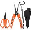 imageKastKing Cutthroat 75inch Braid Scissors and Pliers Set  Saltwater Resistant Fishing Gear Line Cutter Hook Remover Fishing Tool Set Gift for MenB Split Ring Plier and Scissor  Orange