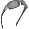 imageKastKing Hiwassee Polarized Sport Sunglasses for Men and Women Wrap Sunglasses for Fishing Cycling and RunningUV ProtectionFrame Gloss Metalic GunLenssilver Mirror