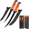 imageKastKing Paradox Fishing Tool Complete Fish Clean ampamp Prep Set 9quot Fillet Knife 9quot MultiPurpose Bait Shears and 12quot Honing Rod Durable Stainless Steel with NonSlip Handles and Custom SheathsB 7 and 9 Fillet Knives Kit