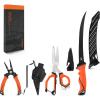 imageKastKing Paradox Fishing Tools Set Stainless Steel 9quot Bait Shears 75quot Angled Nose Pliers ampamp 9quot Fillet Knife with NonSlip Grips and Protective Sheaths