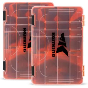imageKastKing Bait Vault Camouflage Tackle Box Plastic Tackle Trays Fishing Tackle Box Storage Organizer with Removable Dividers 2 Packs 4 Packs Lure Boxes Terminal Tackle StorageOrange Camouflage 2Pack 3600
