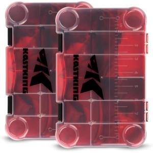 imageKastKing Bait Vault Camouflage Tackle Box Plastic Tackle Trays Fishing Tackle Box Storage Organizer with Removable Dividers 2 Packs 4 Packs Lure Boxes Terminal Tackle StorageRed Camouflage 2Pack 3600